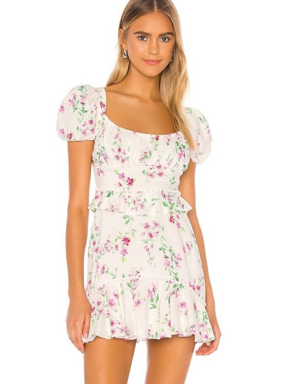 MAJORELLE Lakeland Mini Dress Pom-Pom Trim White Raspberry M
MSRP $208
